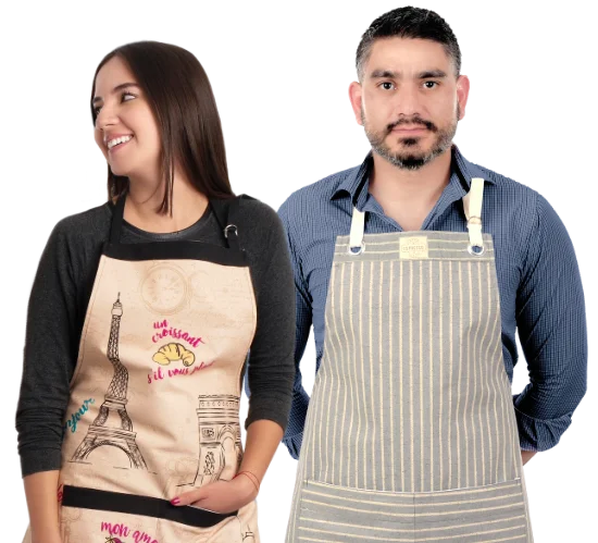 Personas con mandiles de Expresión Textil